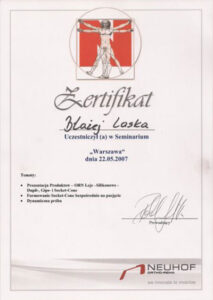 Certyfikaty i kompetencje w dziedzinie protetyki | WZSO image 13