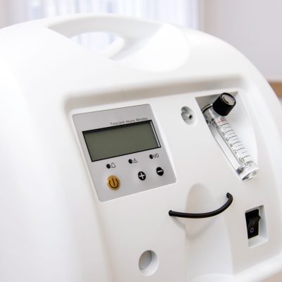 medical device individual white portable oxygen concentrator 10 L per minute flow for patients with COVID-19 or other respiratory disorders